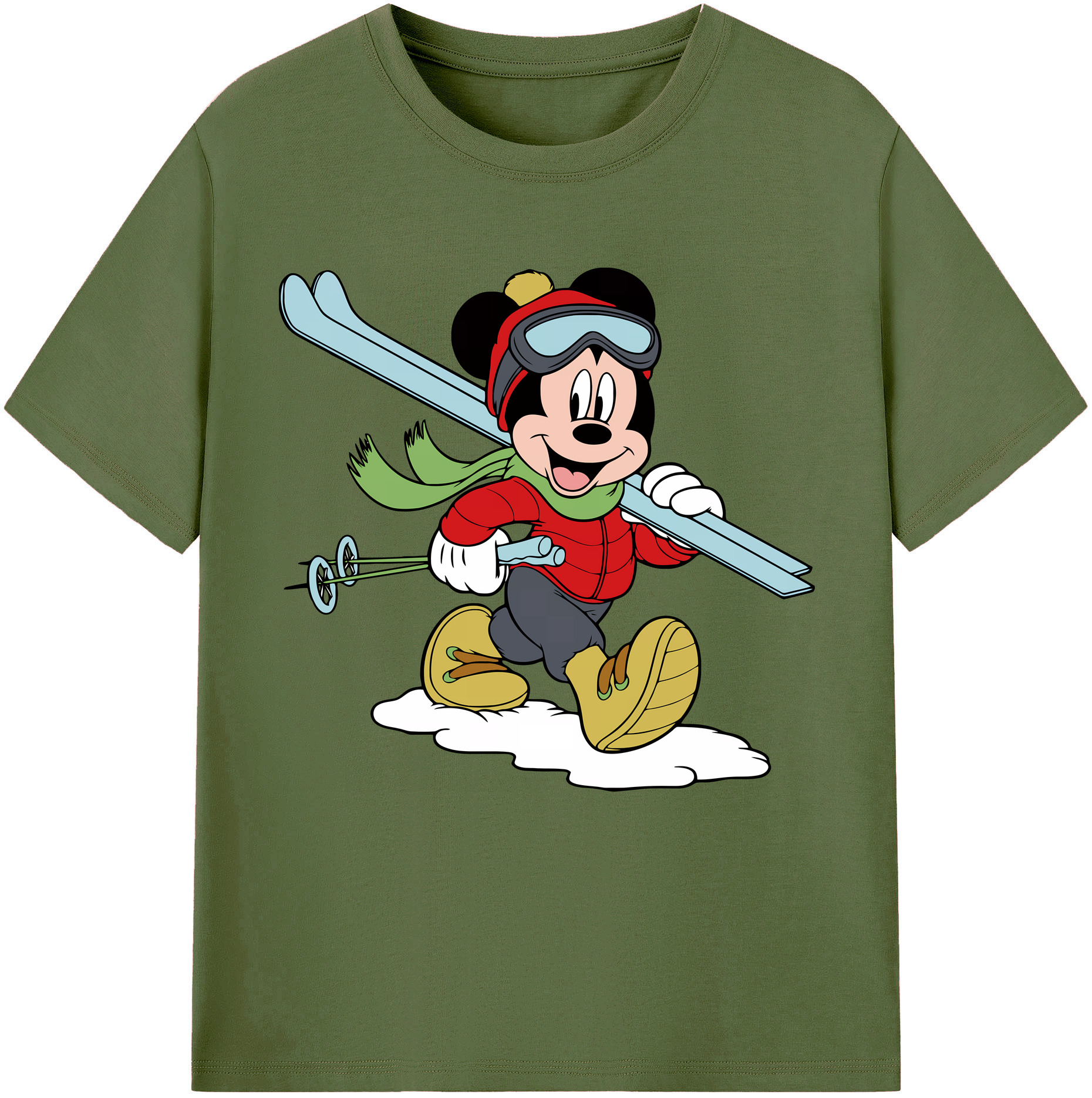 （画像用） ミッキーマウス Mickey Mouse 綿100％半袖Tシャツ（フロントプリント）